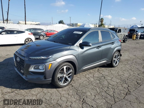 2020 Hyundai Kona Limited z VIN KM8K33A54LU434443, wystawiony jako Copart lot #88920045 z przebiegiem 108 000 mil mil oraz Szkoda całkowita • Salvage title. Historia ofert i sprzedaży dostępna na DreamBid. Obrazek 1.