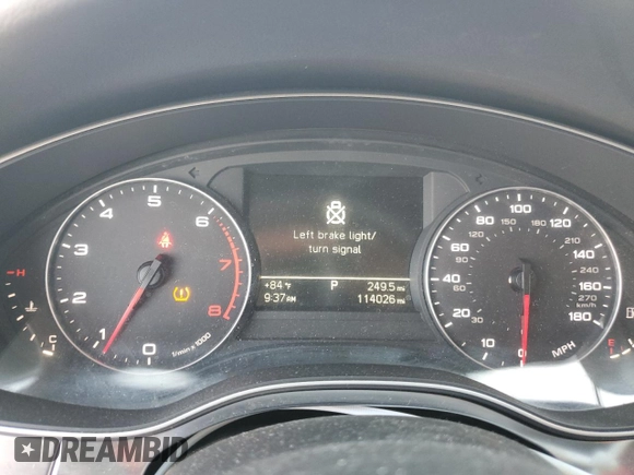 2015 Audi A6 2.0T Premium with VIN WAUCFAFCXFN025242, listed as a Copart auction lot 75434414 with 114,026 mi miles and Salvage Title. Bid and sale history available at carsss.com. Image 9.
