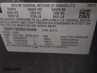2012 GMC Terrain SLE-2 with VIN 2GKFLTE55C6155408, listed as a IAAI auction lot 41305543 with 175,202 mi miles. Bid and sale history available at carsss.com. Image 9.