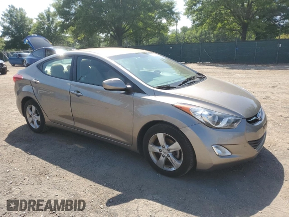 2013 Hyundai Elantra GLS with VIN 5NPDH4AE9DH444482, listed as a Copart auction lot 61846945 with 76,536 mi miles and Salvage title. Bid and sale history available at DreamBid. Image 4.