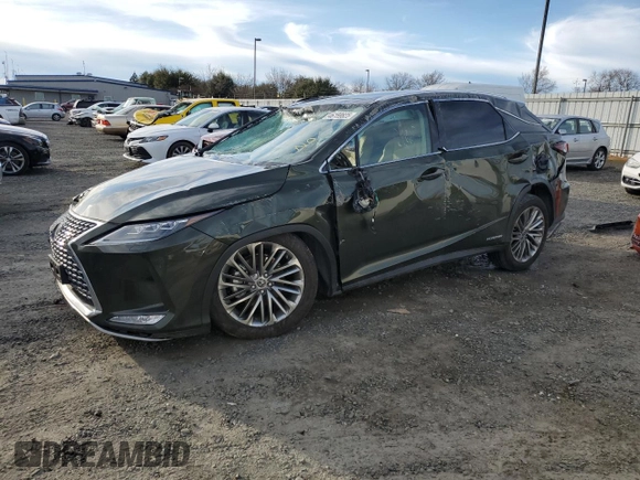 2022 Lexus RX 450h with VIN 2T2JGMDA2NC077634, listed as a Copart auction lot 46159825 with 19,583 mi miles and Non repairable. Bid and sale history available at DreamBid. Image 1.