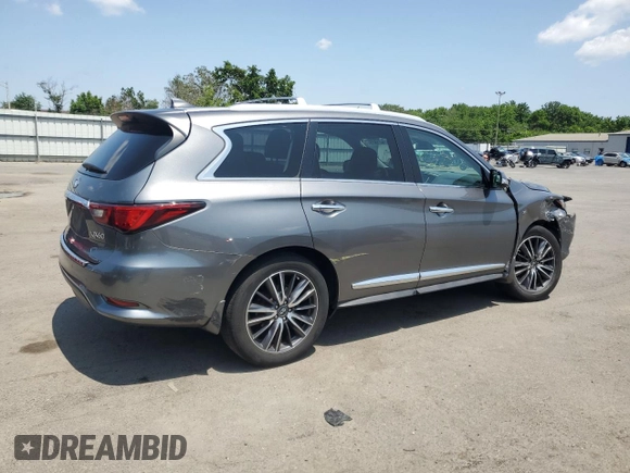 2019 Infiniti QX60 Luxe with VIN 5N1DL0MM1KC504950, listed as a Copart auction lot 61621525 with 95,199 mi miles and Salvage title. Bid and sale history available at DreamBid. Image 3.