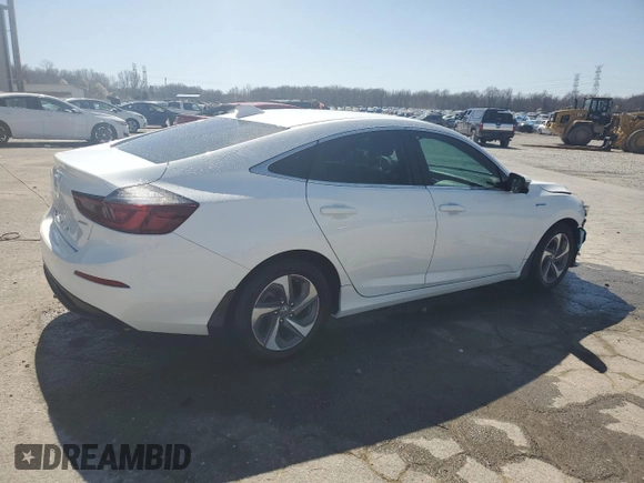 2019 Honda Insight EX with VIN 19XZE4F52KE018139, listed as a Copart auction lot 48791605 with 74,562 mi miles and Salvage Title. Bid and sale history available at carsss.com. Image 3.
