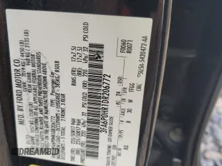2013 Ford Fusion SE with VIN 3FA6P0HR1DR206772, listed as a Copart auction lot 61614275 with Not provided miles and Clean title. Bid and sale history available at DreamBid. Image 12.