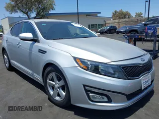2014 Kia Optima LX with VIN 5XXGM4A76EG279885, listed as a IAAI auction lot 42489276 with 161,727 mi miles and . Bid and sale history available at DreamBid. Image 1.