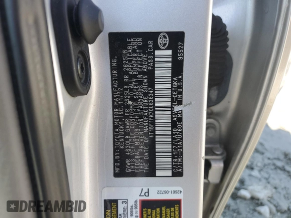 2012 Toyota Camry L with VIN 4T1BF1FK7CU636347, listed as a Copart auction lot 50730555 with 120,971 mi miles and Salvage Title. Bid and sale history available at carsss.com. Image 14.