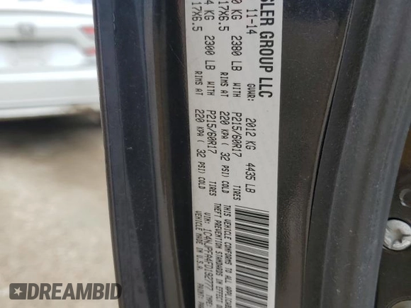 2015 Jeep Patriot High Altitude with VIN 1C4NJPFA4FD192777, listed as a Copart auction lot 54716275 with 104,368 mi miles and Salvage title. Bid and sale history available at DreamBid. Image 13.