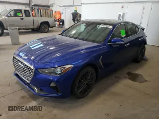 2019 Genesis G70 2.0T Advanced with VIN KMTG64LA8KU010880, listed as a Copart auction lot 44308682 with 48,467 mi miles and Salvage Title. Bid and sale history available at carsss.com. Image 2.