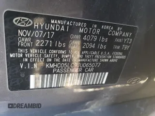 2018 Hyundai Ioniq Limited with VIN KMHC05LC9JU065077, listed as a Copart auction lot 48663555 with 179,075 mi miles and Salvage title. Bid and sale history available at DreamBid. Image 14.