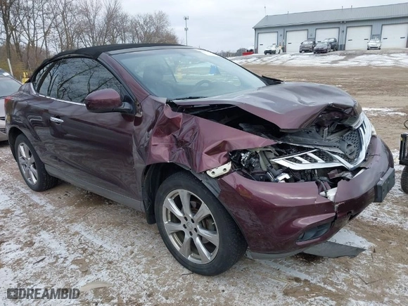 2014 Nissan Murano CrossCabriolet with VIN JN8AZ1FY0EW301566, listed as a IAAI auction lot 41006099 with 168,658 mi miles. Bid and sale history available at carsss.com. Image 1.