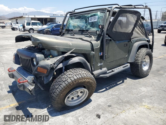 1997 Jeep Wrangler SE with VIN 1J4FY29P2VP438901, listed as a Copart auction lot 63812924 with 0 mi miles and Salvage Title. Bid and sale history available at carsss.com. Image 1.