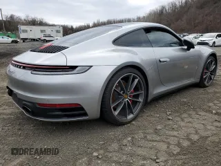 2021 Porsche 911 Carrera S with VIN WP0AB2A9XMS221638, listed as a Copart auction lot 41456525 with 0 mi miles and Salvage Title. Bid and sale history available at carsss.com. Image 3.