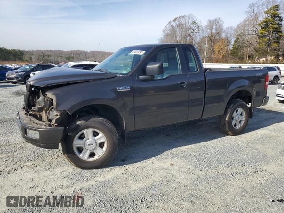 2005 Ford F-150 XL with VIN 1FTRF14W65NB91606, listed as a Copart auction lot 84889894 with 157,947 mi miles and Salvage Title. Bid and sale history available at carsss.com. Image 1.
