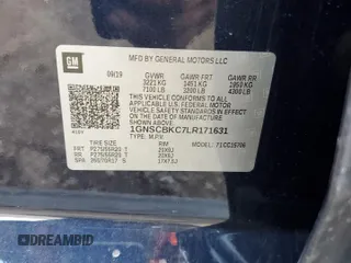 2020 Chevrolet Tahoe LT with VIN 1GNSCBKC7LR171631, listed as a Copart auction lot 56378125 with Not provided miles and Salvage title. Bid and sale history available at DreamBid. Image 13.