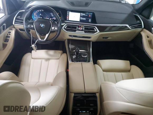 2021 BMW X5 xDrive40i with VIN 5UXCR6C08M9F47053, listed as a Copart auction lot 53625805 with 58,555 mi miles and Salvage Title. Bid and sale history available at carsss.com. Image 8.