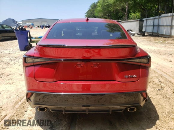 2025 Lexus IS 350 F Sport with VIN JTHBZ1B26S5084039, listed as a Copart auction lot 57502865 with 9,647 mi miles and Salvage title. Bid and sale history available at DreamBid. Image 6.