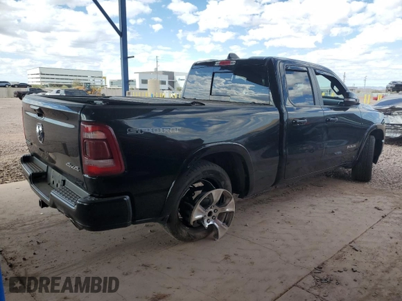 2020 Ram 1500 Laramie with VIN 1C6SRFDT9LN162021, listed as a Copart auction lot 89021885 with 133,804 mi miles and Salvage Title. Bid and sale history available at carsss.com. Image 3.