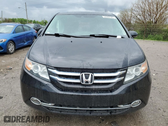 2014 Honda Odyssey Touring z VIN 5FNRL5H91EB063390, wystawiony jako Copart lot #54482545 z przebiegiem Nie podano mil oraz Szkoda całkowita • Salvage title. Historia ofert i sprzedaży dostępna na DreamBid. Obrazek 5.
