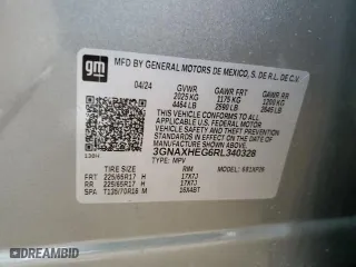 2024 Chevrolet Equinox LS with VIN 3GNAXHEG6RL340328, listed as a Copart auction lot 83009094 with 5,679 mi miles and Salvage Title. Bid and sale history available at carsss.com. Image 12.