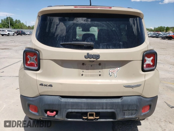 2017 Jeep Renegade Trailhawk with VIN ZACCJBCBXHPE97129, listed as a Copart auction lot 57259825 with 71,380 mi miles and Non repairable. Bid and sale history available at DreamBid. Image 6.