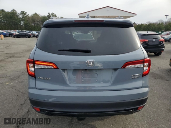 2022 Honda Pilot Special Edition with VIN 5FNYF6H21NB035195, listed as a Copart auction lot 50186965 with 34,894 mi miles and Salvage Title. Bid and sale history available at carsss.com. Image 6.
