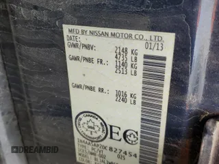 2013 Nissan Maxima S z VIN 1N4AA5AP2DC827454, wystawiony jako Copart lot #47682165 z przebiegiem 228 242 mil mil oraz Szkoda całkowita • Salvage title. Historia ofert i sprzedaży dostępna na DreamBid. Obrazek 12.