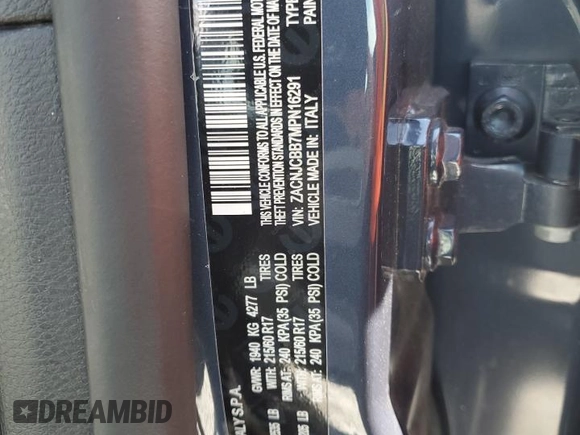 2021 Jeep Renegade Latitude z VIN ZACNJCBB7MPN16291, wystawiony jako Copart lot #47211245 z przebiegiem Nie podano mil oraz Nie do naprawy • Non repairable. Historia ofert i sprzedaży dostępna na DreamBid. Obrazek 15.
