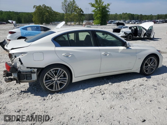 2016 Infiniti Q50 with VIN JN1EV7AR0GM340154, listed as a Copart auction lot 52594835 with 80,309 mi miles and Salvage Title. Bid and sale history available at DreamBid. Image 3.
