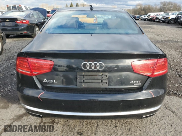 2014 Audi A8 4.0T with VIN WAUR2AFD5EN007518, listed as a Copart auction lot 44523935 with 108,277 mi miles and Salvage title. Bid and sale history available at DreamBid. Image 6.