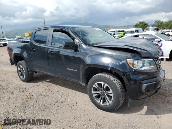 2021 Chevrolet Colorado 2WD Z71 with VIN 1GCGSDEN2M1280928, listed as a Copart auction lot 54603665 with 26,278 mi miles and Salvage title. Bid and sale history available at DreamBid. Image 4.