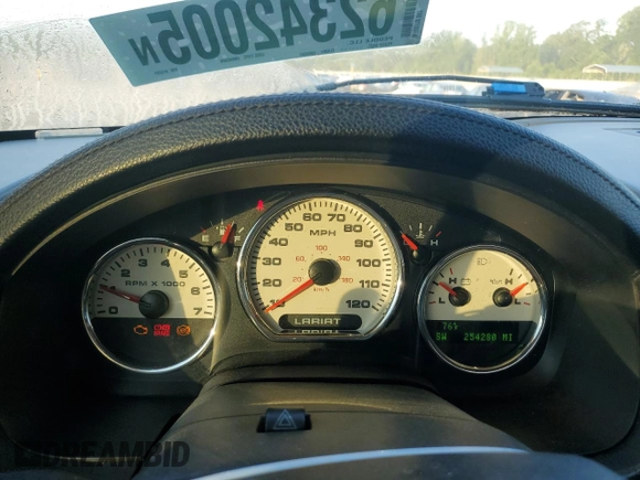 2005 Ford F-150 XLT with VIN 1FTPX12545NA15281, listed as a Copart auction lot 62342005 with 254,280 mi miles and Clean title. Bid and sale history available at DreamBid. Image 9.