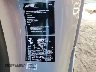 2023 Ferrari F8 с VIN ZFF93LMA3P0292449, выставлен на аукционе Copart как лот 75564944 с пробегом Не указан миль и На запчасти • Non repairable. История ставок и продаж доступна на DreamBid. Изображение 13.