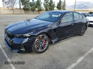 2025 BMW 5 Series with VIN WBA13FK09SCT71040, listed as a Copart auction lot 46682045 with 283 mi miles and Salvage title. Bid and sale history available at DreamBid. Image 1.