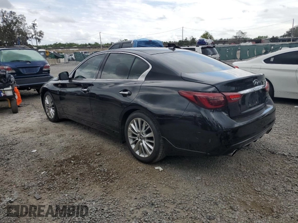 2021 Infiniti Q50 3.0t LUXE with VIN JN1EV7BP7MM706717, listed as a Copart auction lot 49763375 with 47,547 mi miles and Non Repairable. Bid and sale history available at carsss.com. Image 2.