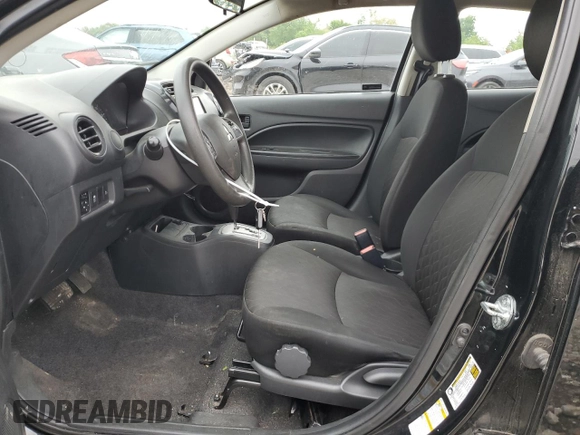 2022 Mitsubishi Mirage ES with VIN ML32AUHJ2NH005710, listed as a Copart auction lot 57779605 with 57,677 mi miles and Salvage title. Bid and sale history available at DreamBid. Image 7.