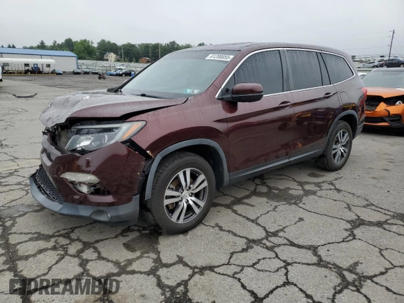 2017 Honda Pilot EX-L with VIN 5FNYF6H55HB004823, listed as a Copart auction lot 61200055 with 77,677 mi miles and Salvage title. Bid and sale history available at DreamBid. Image 1.