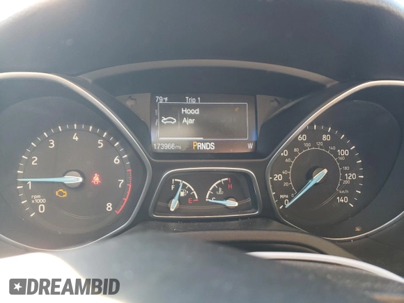 2017 Ford Focus Titanium with VIN 1FADP3N26HL342853, listed as a Copart auction lot 46433395 with 173,966 mi miles and Salvage Title. Bid and sale history available at carsss.com. Image 9.