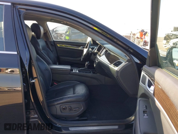2015 Hyundai Genesis 3.8L with VIN KMHGN4JEXFU035238, listed as a IAAI auction lot 42007463 with 96,557 mi miles and . Bid and sale history available at DreamBid. Image 5.