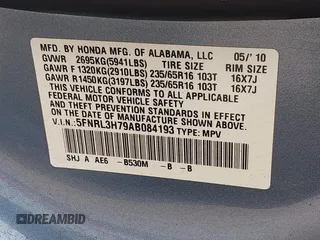 2010 Honda Odyssey EX-L с VIN 5FNRL3H79AB084193, выставлен на аукционе IAAI как лот 42426161 с пробегом 140 302 миль миль и . История ставок и продаж доступна на DreamBid. Изображение 9.