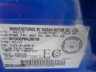 2017 Nissan Micra S z VIN 3N1CK3CP6HL260759, wystawiony jako Copart lot #88454385 z przebiegiem 99 352 mil mil oraz Tytuł czysty. Historia ofert i sprzedaży dostępna na DreamBid. Obrazek 13.