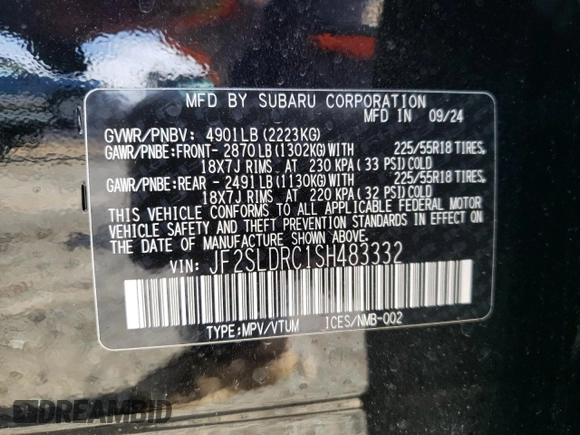 2025 Subaru Forester Limited with VIN JF2SLDRC1SH483332, listed as a Copart auction lot 43400035 with 3,101 mi miles and Salvage Title. Bid and sale history available at carsss.com. Image 14.