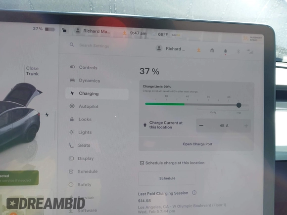 2023 Tesla Model Y Performance z VIN 7SAYGDEF6PF774965, wystawiony jako IAAI lot #41655550 z przebiegiem 33 824 mil mil oraz . Historia ofert i sprzedaży dostępna na DreamBid. Obrazek 17.