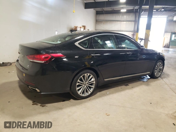 2017 Genesis G80 3.8L with VIN KMHGN4JE1HU199075, listed as a Copart auction lot 72238284 with 41,891 mi miles and Salvage Title. Bid and sale history available at carsss.com. Image 3.