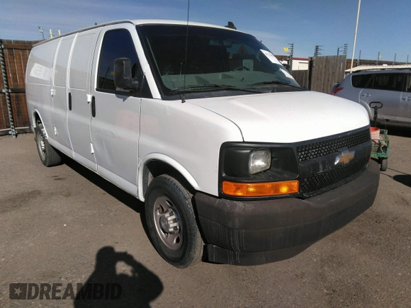 2020 Chevrolet Express Cargo Van with VIN 1GCWGBFP6L1146097, listed as a IAAI auction lot 41711459 with 68,793 mi miles. Bid and sale history available at carsss.com. Image 1.