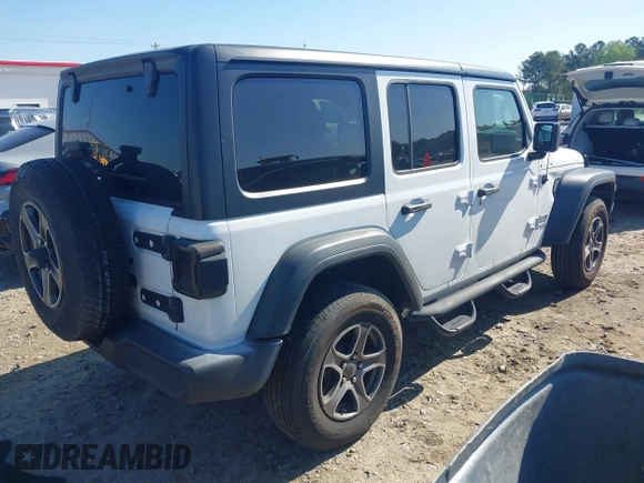 2018 Jeep Wrangler Unlimited Sport S z VIN 1C4HJXDG0JW142895, wystawiony jako IAAI lot #41989238 z przebiegiem 75 802 mil mil oraz . Historia ofert i sprzedaży dostępna na DreamBid. Obrazek 4.