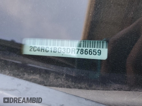 2013 Chrysler Town & Country Touring with VIN 2C4RC1BG3DR786659, listed as a Copart auction lot 48850165 with 123,969 mi miles and Clean Title. Bid and sale history available at DreamBid. Image 13.