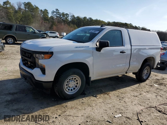 2023 Chevrolet Silverado 1500 Work Truck with VIN 3GCNAAEK2PG338721, listed as a Copart auction lot 47032125 with 144,478 mi miles and Clean Title. Bid and sale history available at carsss.com. Image 1.