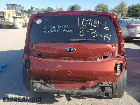 2020 Kia Soul LX with VIN KNDJ23AUXL7122250, listed as a Copart auction lot 75156234 with 55,572 mi miles and Salvage Title. Bid and sale history available at carsss.com. Image 6.