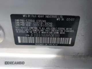 2008 Subaru Impreza Sedan (Natl) i with VIN JF1GE61668H506389, listed as a IAAI auction lot 41538526 with 148,298 mi miles. Bid and sale history available at carsss.com. Image 9.