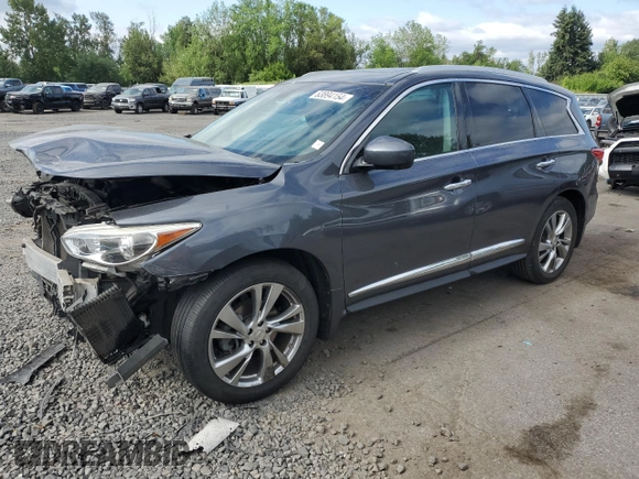 2013 Infiniti JX35 with VIN 5N1AL0MM4DC324836, listed as a Copart auction lot 63894154 with 147,593 mi miles and Salvage Title. Bid and sale history available at carsss.com. Image 1.